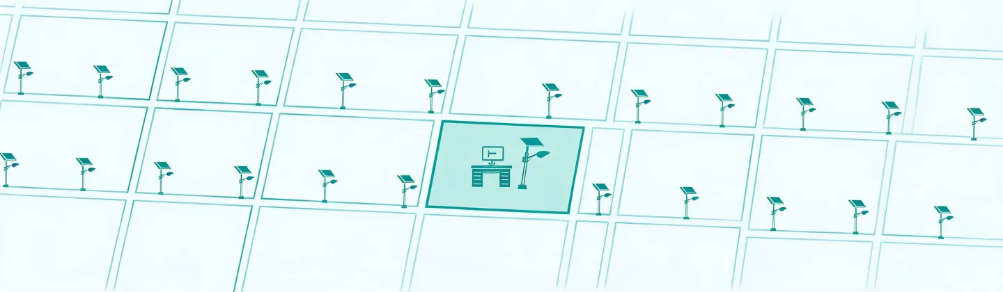 Greenshine specification and distribution office map illustration