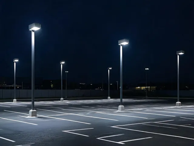 Area light over public parking